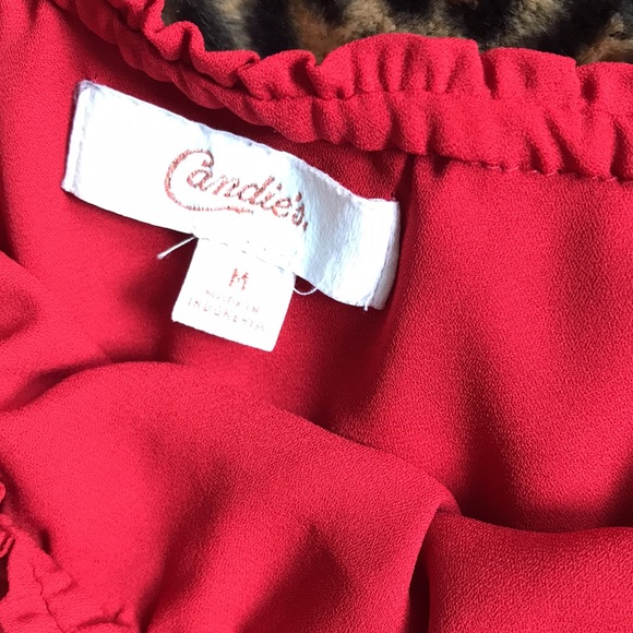 One shoulder red crop top junior medium - Picture 4 of 4